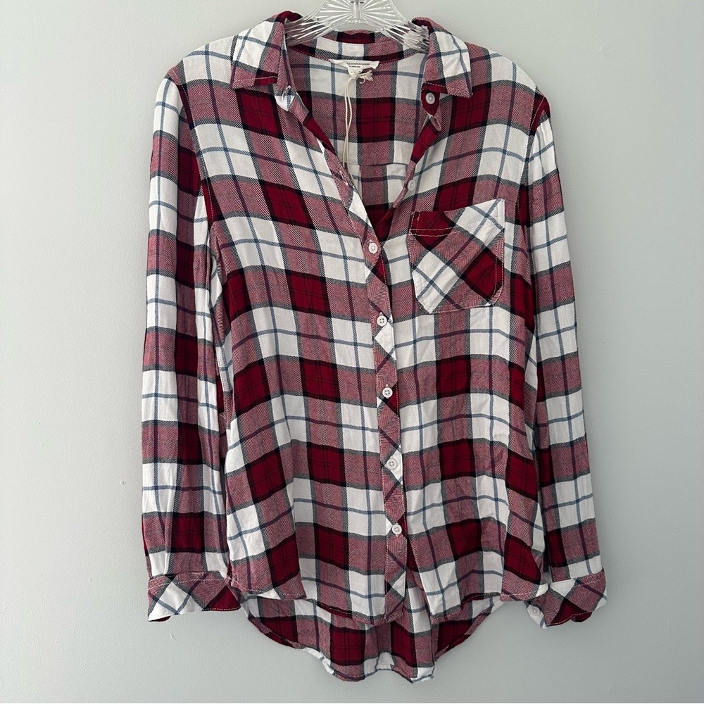 BeachLunchLounge Plaid Button-Up Shirt - Red and White